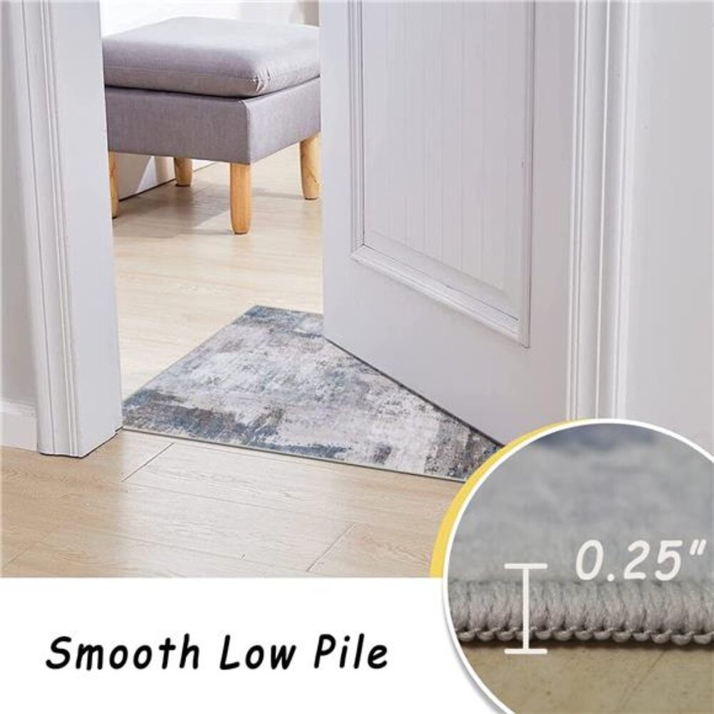 Washable Rug, Ultra Soft Area Rug 6x9, Non Slip Abstract Rug Carpet - Picture 5 of 7